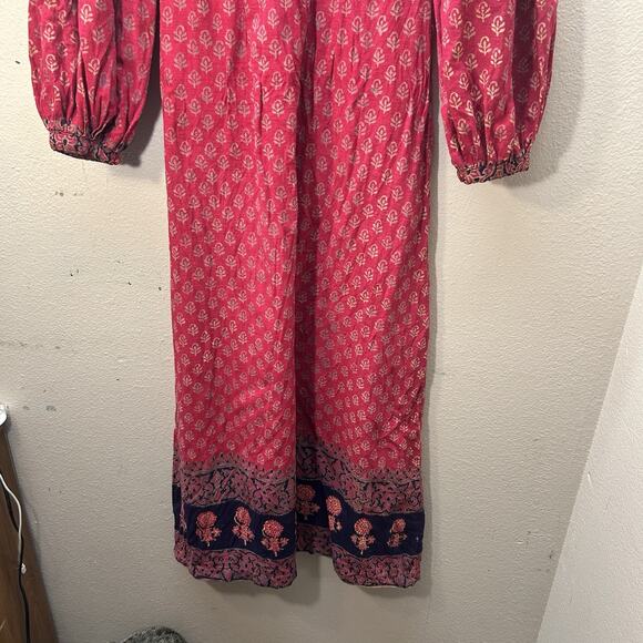 Vintage Sundeep Boho Dress 60s 70s Indian Peasant Hippie Prairie Woodstock XS/S - Picture 13 of 14